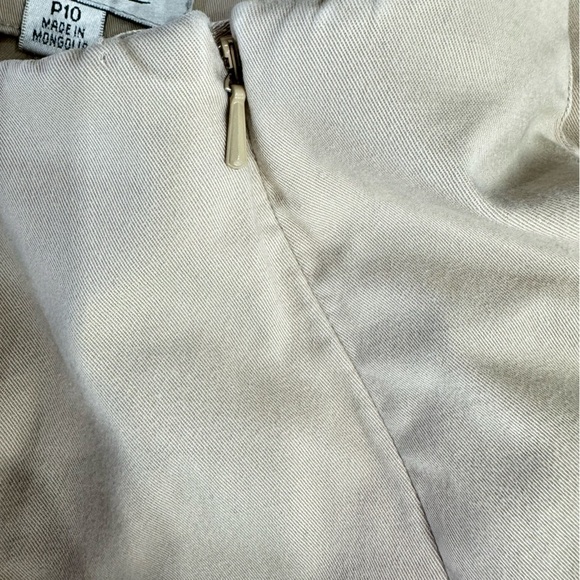Coldwater Creek Khaki Tan Chino Flat Front Side Zip Straight Leg Pants Size 10P - Picture 7 of 7